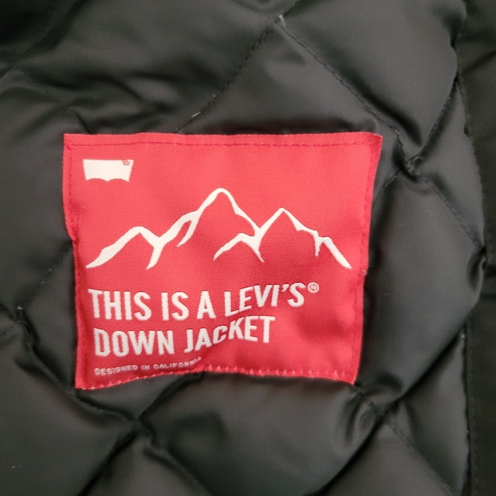 Levi's Womens Down Puffer Jacket Medium Snow Winter Ski Hood Faux Fur - Picture 9 of 16